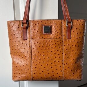 Dooney & Bourke Cognac Ostrich-Embossed Leather Tote